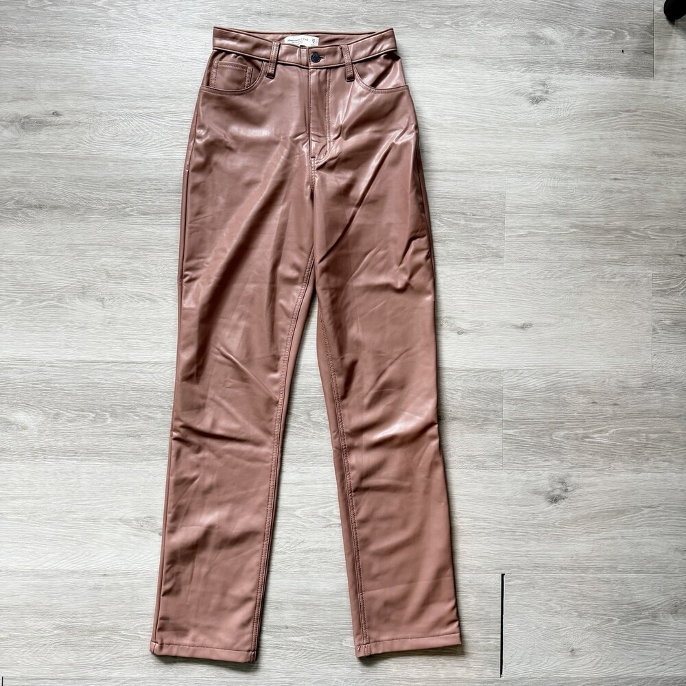 Abercrombie & Fitch THE '90S STRAIGHT ULTRA HIGH RISE Dsty Rose Curve Love 27/4L